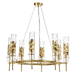 Люстра подвесная круглая с 8-ю цилиндрическими плафонами из стекла LIAISON варинант исполнения - 3 | Loft Concept в Казани