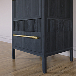 Узкий Шкаф Primo с 2 выдвижными ящиками Черный дуб варинант исполнения - 4 | Loft Concept в Казани