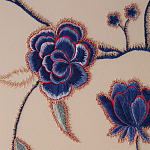 Обои с вышивкой ручной работы Flora Catherine colourway on Liso Pearl wool sateen варинант исполнения - 5 | Loft Concept в Казани