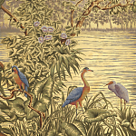 Обои ручная роспись Le Brésil Amarelo Deep Rich Gold варинант исполнения - 1 | Loft Concept в Казани