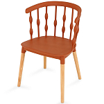 Пластиковый стул на ножках из массива бука Ferret Spiral Brown варинант исполнения - 7 | Loft Concept в Казани