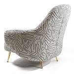 Кресло мягкое с принтом на золотистых ножках Onlooker варинант исполнения - 4 | Loft Concept в Казани