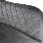 Барный стул со спинкой и подлокотниками на 4-х деревянных ножках Douglas Rhombus Серый Велюр варинант исполнения - 4 | Loft Concept в Казани