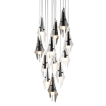 Люстра каскадная с 12-ю рельефными прозрачными плафонами Glass Pod  варинант исполнения - 1 | Loft Concept в Казани