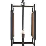 Люстра прямоугольной формы с чёрным каркасом и вставкой из плетеного материала Cage for Light варинант исполнения - 3 | Loft Concept в Казани