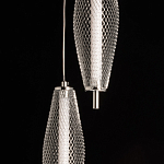 Люстра круглая каскадня с 5-ю плафонами из металлической сетки Mesh Lampshade Lighting варинант исполнения - 8 | Loft Concept в Казани