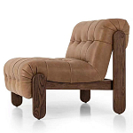 Кресло с деревянным каркасом и обивкой из кожи Medieval Furniture варинант исполнения - 1 | Loft Concept в Казани