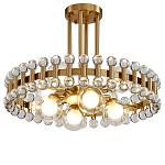 Люстра круглая золотистая с прозрачными стеклянными плафонами в форме шара Crystal Kaleidoscope варинант исполнения - 1 | Loft Concept в Казани