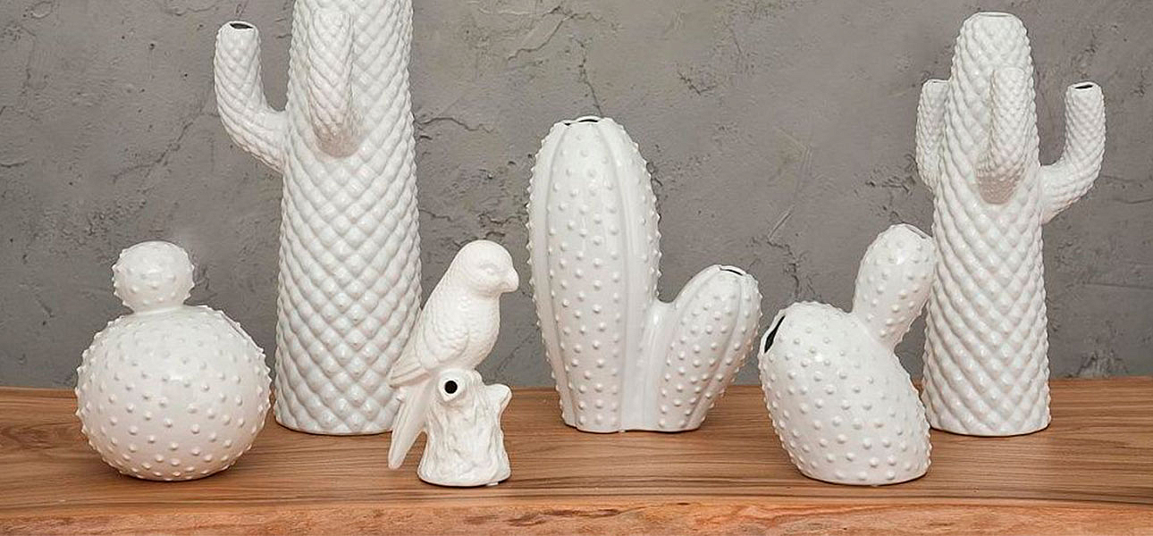 Фигурка керамика белый кактус White Cactus - Loft-Concept в Казани