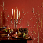 Обои с вышивкой ручной работы Ceres Original colourway on wool sateen варинант исполнения - 1 | Loft Concept в Казани