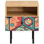 Прикроватная тумба с изображением на ящике Elise Nightstand варинант исполнения - 17 | Loft Concept в Казани
