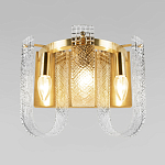 Бра с металлическим основанием золотого цвета и хрустальными подвесками Textured Glass варинант исполнения - 2 | Loft Concept в Казани