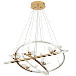 Кольцевая люстра с декором в виде бабочек Glass Butterflies Three Rings Chandelier варинант исполнения - 2 | Loft Concept в Казани