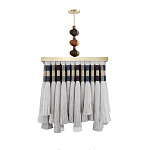 Люстра квадратная плетеная с бахромой Wicker Square Chandelier with Tassels варинант исполнения - 1 | Loft Concept в Казани