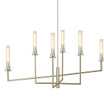 Люстра с 6-ю белыми матовыми плафонами из стекла в форме цилиндра Longitude варинант исполнения - 3 | Loft Concept в Казани