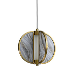 Подвесной светильник с круглым плафоном из искусственного алебастра в бронзовой оправе Marbella варинант исполнения - 1 | Loft Concept в Казани