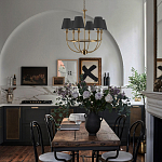 Бра с металлическим основанием бронзового цвета и 2-мя черными конусовидными абажурами Dignity варинант исполнения - 5 | Loft Concept в Казани