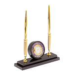 Часы настольные с двумя ручками из натурального камня Stone Clock варинант исполнения - 2 | Loft Concept в Казани