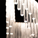 Люстра золотого цвета в форме галочки с каскадом длинных прозрачных трубок Eurofase варинант исполнения - 11 | Loft Concept в Казани