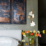 Люстра с белыми цветами на ветвистом каркасе Lure by PELLE варинант исполнения - 3 | Loft Concept в Казани