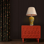 Настольная лампа желтая с изображением белых птиц Flight Among Acacia варинант исполнения - 5 | Loft Concept в Казани