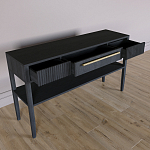 Дизайнерская Консоль с полкой и ящиком Primo Черный дуб варинант исполнения - 5 | Loft Concept в Казани