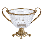 Чаша из прозрачного стекла с ручками и ободком из бронзы Eden Garden варинант исполнения - 1 | Loft Concept в Казани
