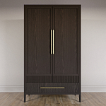 Шкаф платяной Primo с выдвижными ящиками шпон Темный орех варинант исполнения - 2 | Loft Concept в Казани