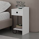 Прикроватная тумба белого цвета с ящиком и открытой полкой SIRIUS NIGHTSTAND RIGHT MODULE WHITE варинант исполнения - 3 | Loft Concept в Казани