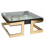 Стол журнальный квадратный с стеклянной столешницей Alonso Glass варинант исполнения - 2 | Loft Concept в Казани