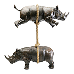 Декоративная статуя из стали Duo Rhinos варинант исполнения - 1 | Loft Concept в Казани