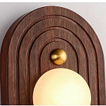 Настенный светильник с деревянным резным основанием Wood Wall Lamp варинант исполнения - 1 | Loft Concept в Казани
