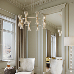 Люстра круглая с фактурными абажурами из тонких металлических палочек Wild Thorns варинант исполнения - 3 | Loft Concept в Казани