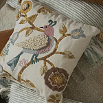 Чехол на подушку с кисточками и вышивкой птиц Ethnic mix Birds Square варинант исполнения - 6 | Loft Concept в Казани