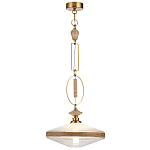 Подвесной светильник с плоским прозрачным плафоном и декоративной вставкой из текстурного камня Tectona  варинант исполнения - 3 | Loft Concept в Казани