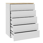 Комод с белым глянцевым фасадом с 5-ю ящиками Grace of Furniture  варинант исполнения - 2 | Loft Concept в Казани
