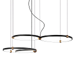 Люстра подвесная светодиодная с 4-мя кольцами черный металл Ring Horizontal варинант исполнения - 1 | Loft Concept в Казани