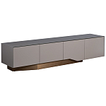 Тумба под телевизор со стеклянной столешницей и с выдвижными ящиками Minimalist Accent варинант исполнения - 1 | Loft Concept в Казани