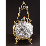 Конфетница с бронзовой ручкой и фарфоровой птичкой на крышке Eden Garden варинант исполнения - 5 | Loft Concept в Казани