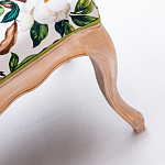 Банкетка из натурального бука золотистая с изображением птиц и цветов Blooming Birds варинант исполнения - 3 | Loft Concept в Казани