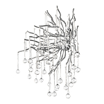 Бра с лучеобразным основанием и подвесками из прозрачного стекла в виде длинных капель Droplet Chandelier варинант исполнения - 11 | Loft Concept в Казани