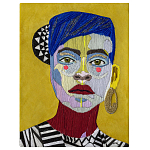 Картина с вышивкой Портрет wall panel People with the yellow ear 1 варинант исполнения - 2 | Loft Concept в Казани