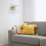 Бра золотого цвета с ветвями и белыми овальными стеклянными подвесками Droplet Chandelier варинант исполнения - 7 | Loft Concept в Казани