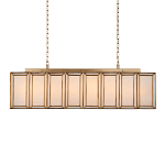 Люстра прямоугольная с каркасом золотого цвета Soft Glow Lamps варинант исполнения - 1 | Loft Concept в Казани