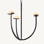 Люстрас 3-мя мраморными плафонами в форме купола Light Warm Light варинант исполнения - 2 | Loft Concept в Казани