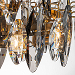 Люстра подвесная круглая с овальными подвесками из стекла дымчатого цвета Harlow Crystal Round варинант исполнения - 2 | Loft Concept в Казани