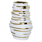 Ваза белая с рельефной поверхностью и золотыми полосами Vase Beehive варинант исполнения - 1 | Loft Concept в Казани