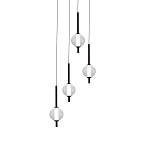 Люстра светодиодная каскадная с 4-мя сферическими стеклянными плафонами Splatter варинант исполнения - 2 | Loft Concept в Казани