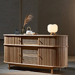 Дизайнерский комод овальный с фактурным фасадом и вставками из плетеных элементов Ambar варинант исполнения - 2 | Loft Concept в Казани