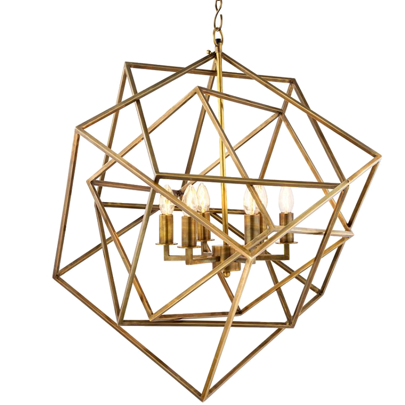 Люстра Lantern Matrix Brass Латунь в Казани | Loft Concept 